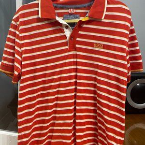 Hugo Boss Men's Striped Red Shirt